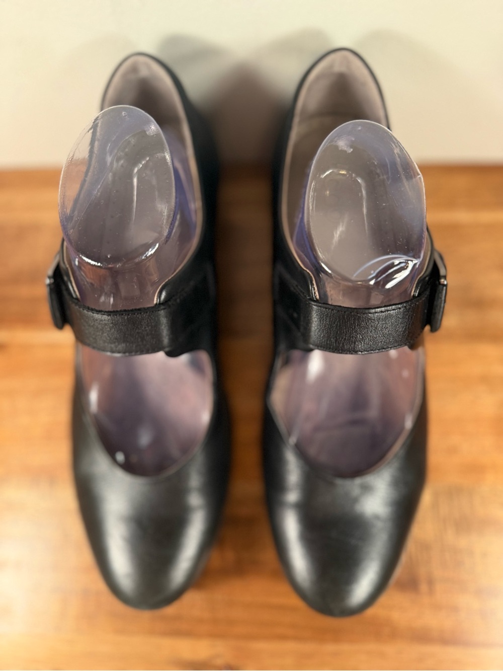 ECCO Mary Jane Heeled Shoes Black Leather Size 41 (US 10-10.5)